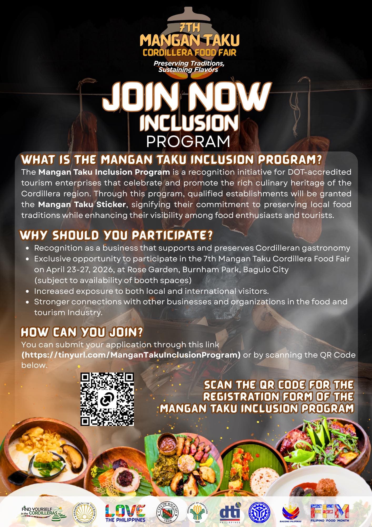 The 7th Mangan Taku Cordillera Food Fair Is Coming to Burnham Park — and DOT-Accredited Enterprises Can Still Join