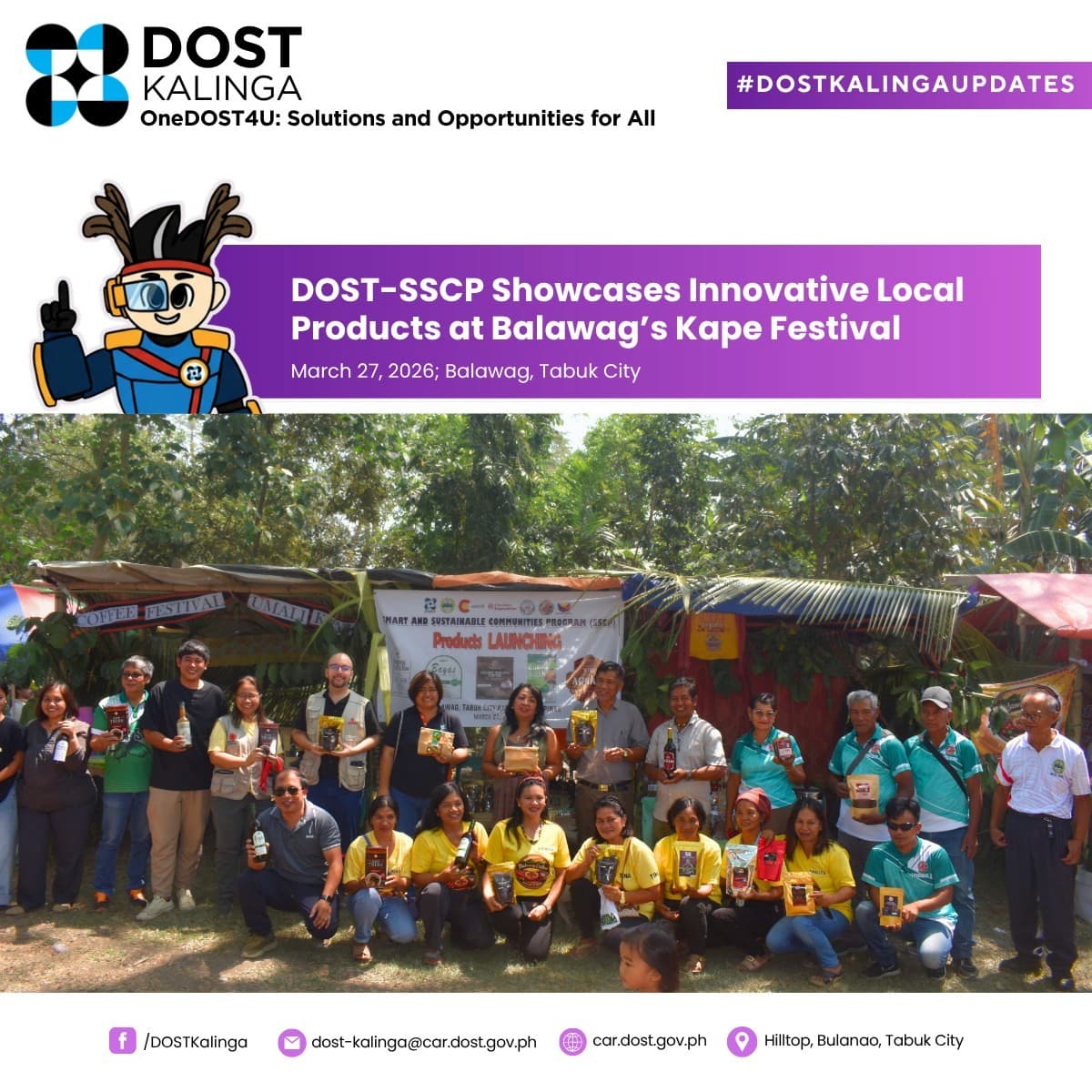 DOST-Kalinga Brought Locally Developed Products to Balawag's Kape Festival — and the Makers Include High School Students and Community Cooperatives