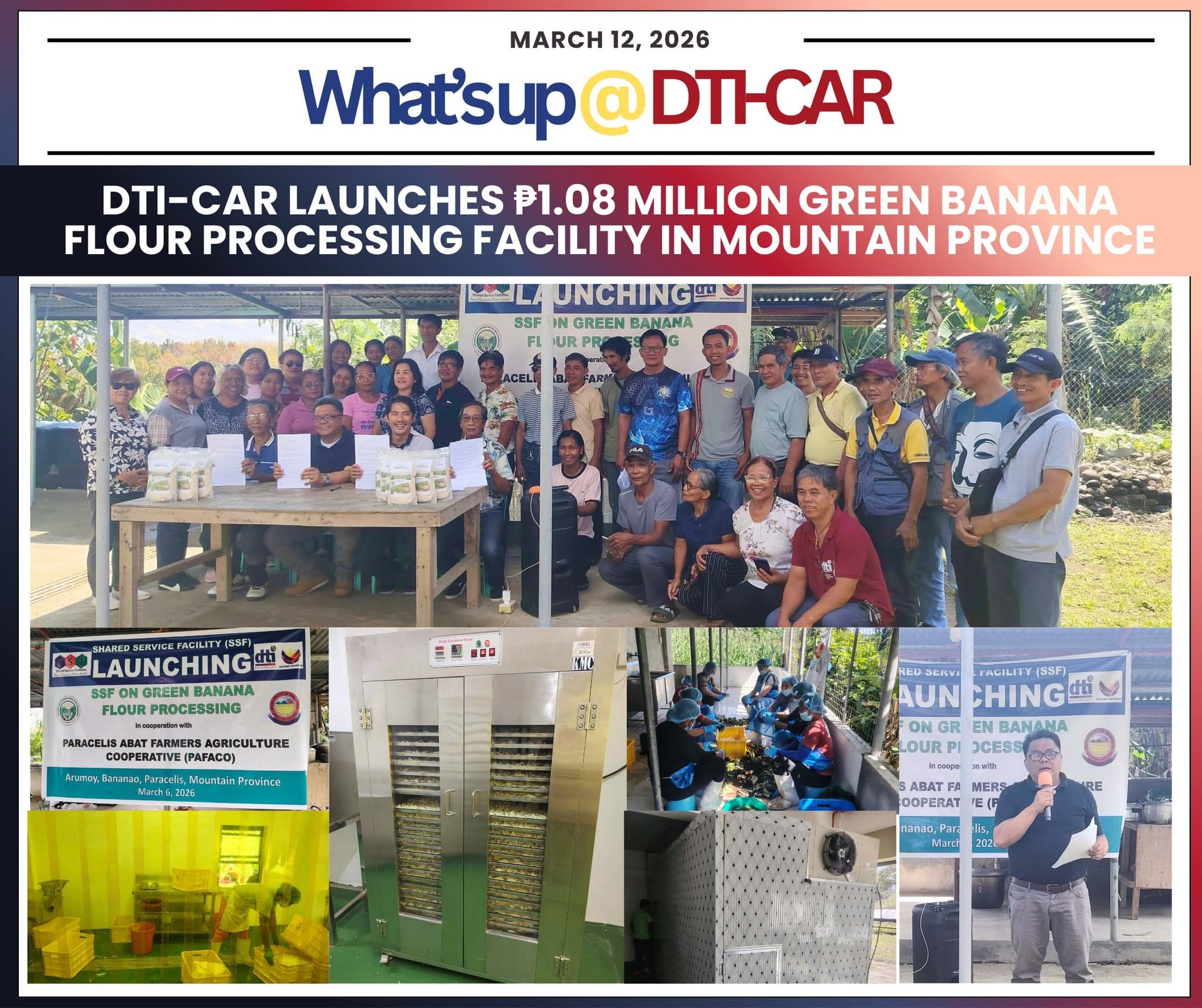 DTI-CAR Opens a ₱1.08 Million Green Banana Flour Facility in Paracelis — The Cooperative Already Has a South Korean Buyer